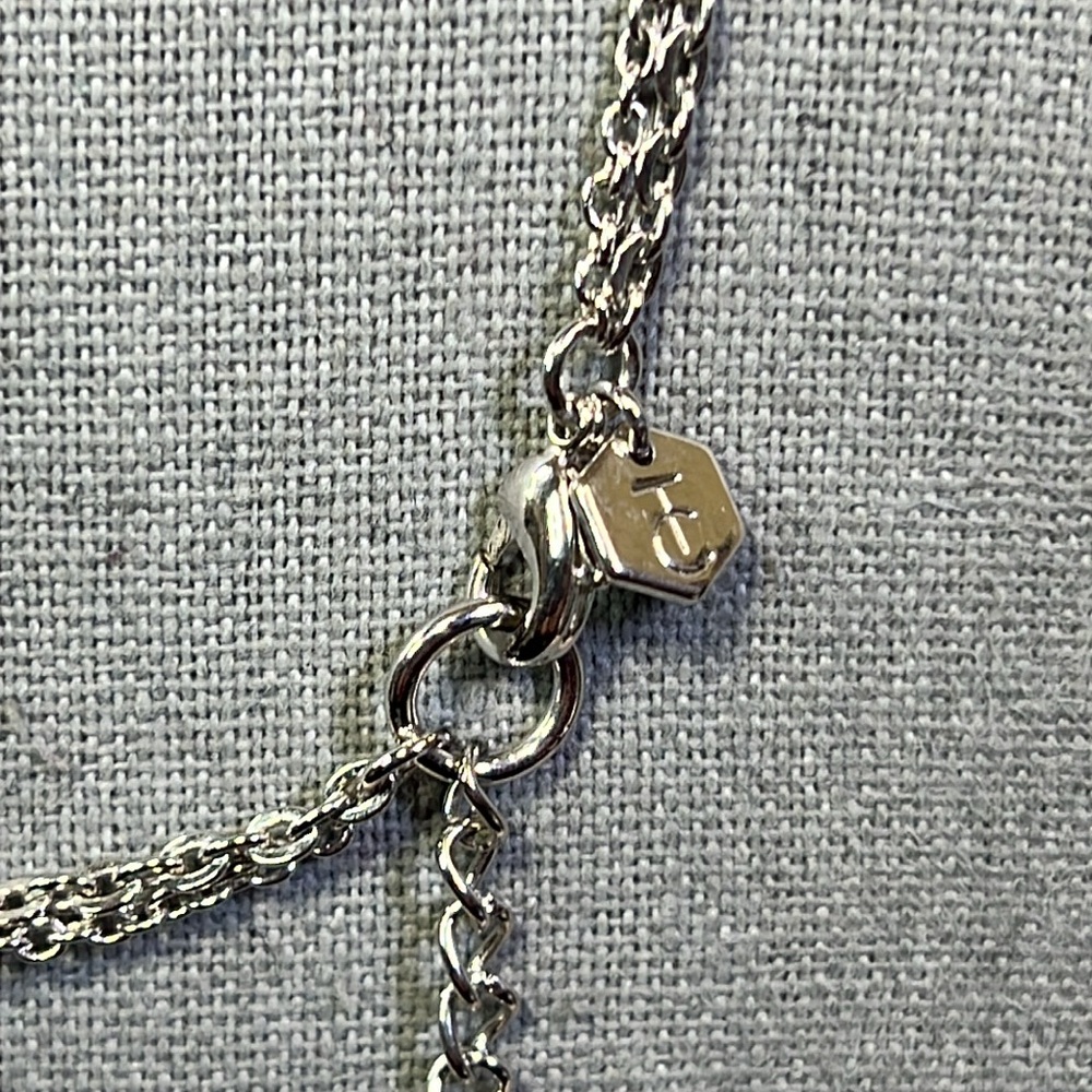 Touchstone Crystal Silver & Gold Circles Necklace - Picture 4 of 4